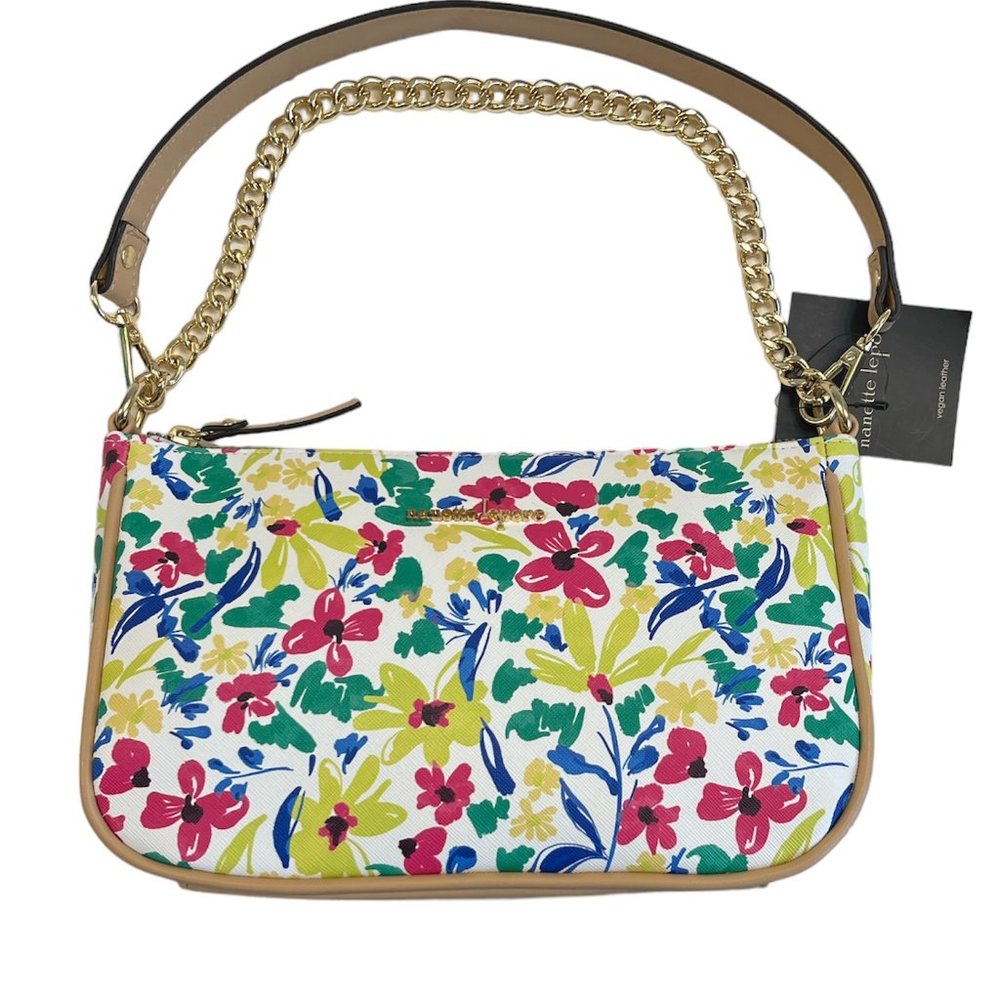 Nanette Lepore - Warm Floral Whimsy Shoulder Bag w/Chain- Tatianna Print- NWT